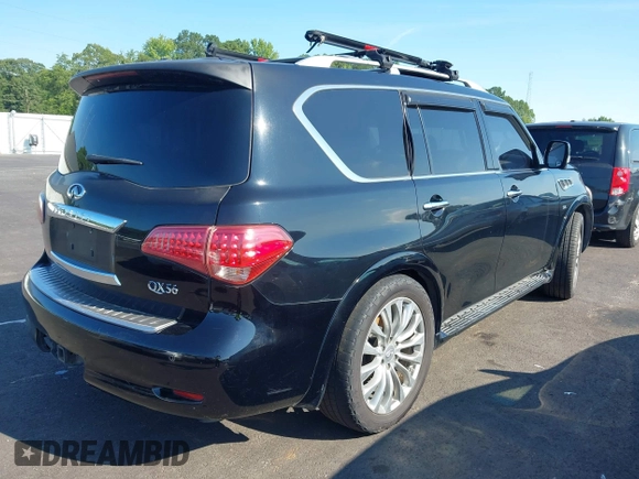 2011 Infiniti QX56 7-passenger with VIN JN8AZ2NF7B9502185, listed as a IAAI auction lot 42633171 with 213,363 mi miles and . Bid and sale history available at DreamBid. Image 4.