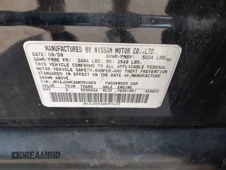 2010 Infiniti EX Journey with VIN JN1AJ0HR3AM751403, listed as a IAAI auction lot 42481332 with 190,291 mi miles and . Bid and sale history available at DreamBid. Image 9.