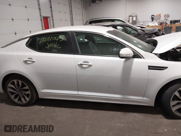 2015 Kia Optima SX with VIN 5XXGR4A74FG487895, listed as a IAAI auction lot 42111045 with 109,442 mi miles and . Bid and sale history available at DreamBid. Image 13.