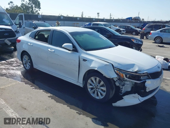 2018 Kia Optima LX with VIN 5XXGT4L30JG258392, listed as a IAAI auction lot 41987874 with 65,616 mi miles and . Bid and sale history available at carsss.com. Image 1.