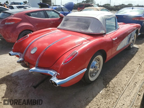 1958 Chevrolet Corvette с VIN J58S109066, выставлен на аукционе Copart как лот 74830194 с пробегом 35 914 миль миль и На запчасти • Non repairable. История ставок и продаж доступна на DreamBid. Изображение 3.