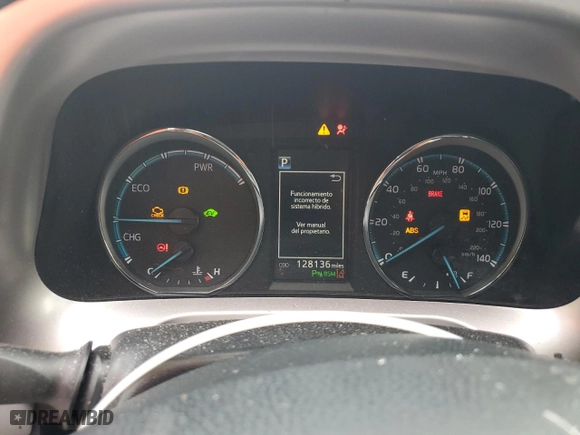2018 Toyota RAV4 Hybrid LE Plus with VIN JTMRJREV9JD239456, listed as a Copart auction lot 47794485 with 128,136 mi miles and Salvage Title. Bid and sale history available at carsss.com. Image 9.