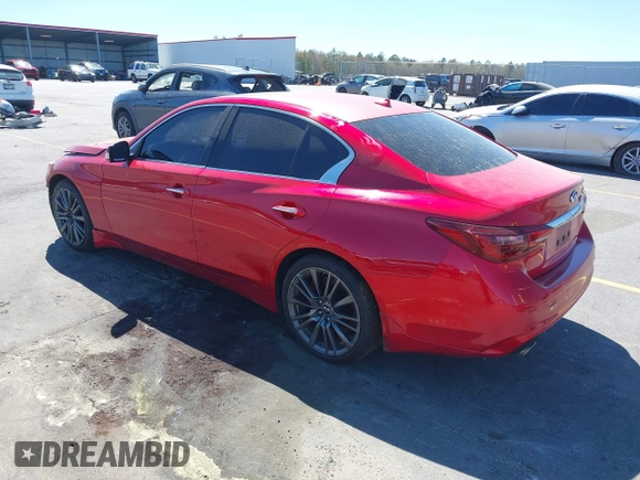 2019 Infiniti Q50 RED SPORT 400 with VIN JN1FV7AP8KM760885, listed as a IAAI auction lot 41794933 with 119,321 mi miles. Bid and sale history available at carsss.com. Image 3.