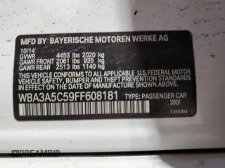 2015 BMW 3 Series 328i with VIN WBA3A5C59FF608181, listed as a Copart auction lot 87818325 with 155,248 mi miles and Salvage Title. Bid and sale history available at carsss.com. Image 13.