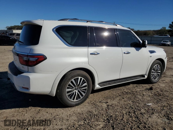 2021 Nissan Armada SL with VIN JN8AY2BC4M9147119, listed as a Copart auction lot 80662864 with 81,620 mi miles and Salvage Title. Bid and sale history available at carsss.com. Image 3.