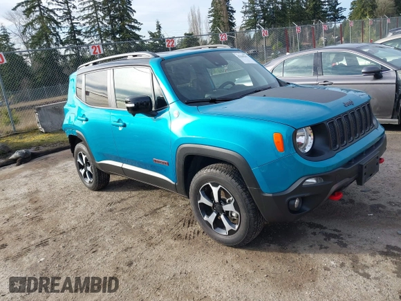 2022 Jeep Renegade Trailhawk with VIN ZACNJDC16NPN46704, listed as a IAAI auction lot 41648262 with 21,358 mi miles and . Bid and sale history available at DreamBid. Image 1.
