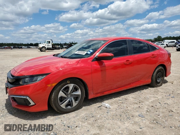 2020 Honda Civic LX with VIN 2HGFC2F63LH515603, listed as a Copart auction lot 56535385 with 42,517 mi miles and Salvage title. Bid and sale history available at DreamBid. Image 1.