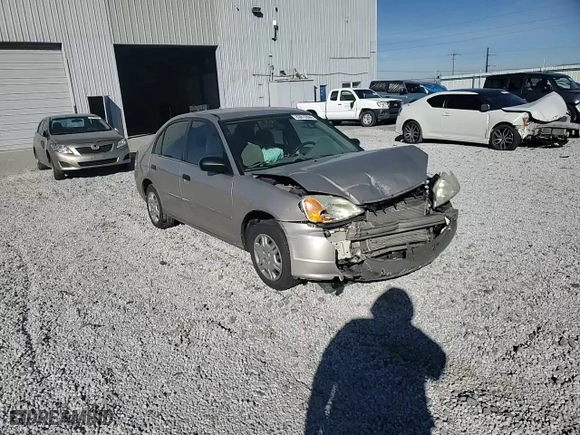 2001 Honda Civic LX with VIN 1HGES15561L053197, listed as a Copart auction lot 83812884 with 230,719 mi miles and Salvage Title. Bid and sale history available at carsss.com. Image 10.