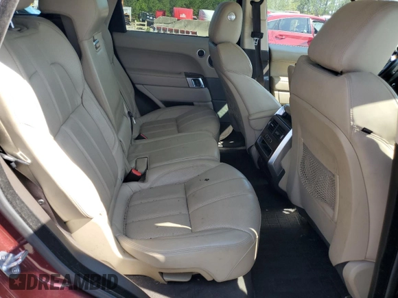2016 Land Rover Range Rover Sport V6 HSE with VIN SALWR2VF6GA548395, listed as a Copart auction lot 52737375 with 0 mi miles and Clean Title. Bid and sale history available at carsss.com. Image 10.