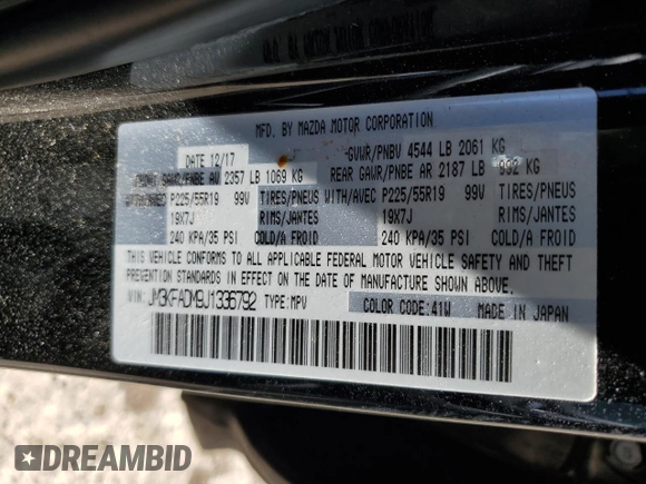 2018 Mazda CX-5 Grand Touring with VIN JM3KFADM9J1336792, listed as a Copart auction lot 52209435 with 107,852 mi miles and Salvage Title. Bid and sale history available at DreamBid. Image 13.