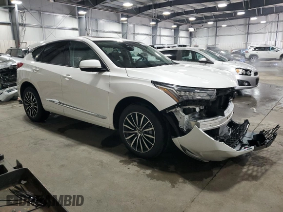2025 Acura RDX Advance with VIN 5J8TC2H77SL001974, listed as a Copart auction lot 50330135 with 334 mi miles and Salvage Title. Bid and sale history available at DreamBid. Image 4.