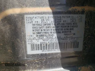 2020 Nissan Sentra SR with VIN 3N1AB8DVXLY281451, listed as a Copart auction lot 54754345 with 58,025 mi miles and Clean Title. Bid and sale history available at DreamBid. Image 13.
