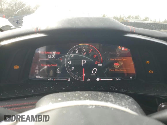 2024 Chevrolet Corvette 1LZ with VIN 1G1YD2D31R5610151, listed as a Copart auction lot 45017255 with 765 mi miles and Salvage Title. Bid and sale history available at DreamBid. Image 9.