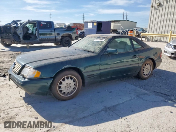 1996 Mercedes-Benz SL-Class with VIN WDBFA67F3TF128706, listed as a Copart auction lot 50170685 with 112,240 mi miles and Salvage Title. Bid and sale history available at carsss.com. Image 1.