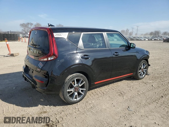 2021 Kia Soul Turbo with VIN KNDJ53AFXM7126597, listed as a Copart auction lot 48763885 with Not Provided miles and Salvage Title. Bid and sale history available at DreamBid. Image 3.