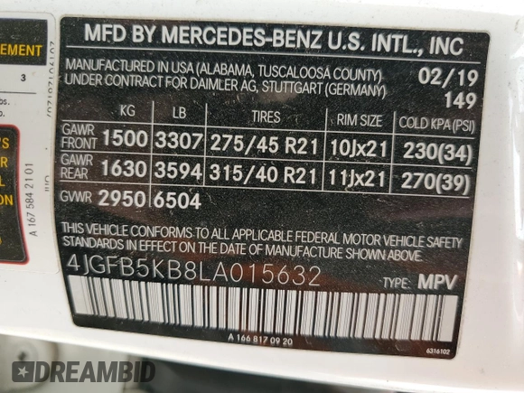 2020 Mercedes-Benz GLE 450 z VIN 4JGFB5KB8LA015632, wystawiony jako Copart lot #58567865 z przebiegiem 57 984 mil mil oraz Szkoda całkowita • Salvage title. Historia ofert i sprzedaży dostępna na DreamBid. Obrazek 12.
