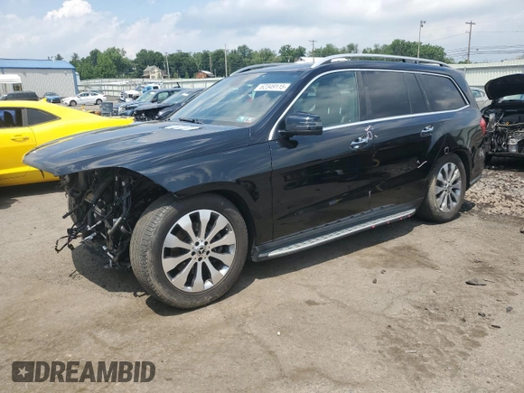 2019 Mercedes-Benz GLS 450 with VIN 4JGDF6EE2KB225563, listed as a Copart auction lot 62349115 with 44,049 mi miles and Salvage title. Bid and sale history available at DreamBid. Image 1.