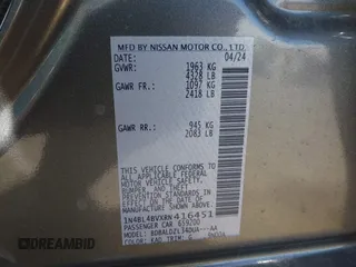 2024 Nissan Altima S z VIN 1N4BL4BVXRN416451, wystawiony jako IAAI lot #42254652 z przebiegiem 3260 mil mil oraz . Historia ofert i sprzedaży dostępna na DreamBid. Obrazek 9.