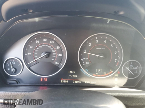 2016 BMW 3 Series 328i xDrive with VIN WBA8E3G53GNT80808, listed as a Copart auction lot 57236545 with 83,108 mi miles and Salvage title. Bid and sale history available at DreamBid. Image 9.