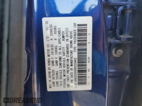 2009 Acura TSX z VIN JH4CU26699C028463, wystawiony jako Copart lot #54089275 z przebiegiem 158 000 mil mil oraz Czysty tytuł • Clean title. Historia ofert i sprzedaży dostępna na DreamBid. Obrazek 12.