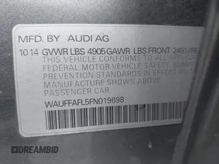 2015 Audi A4 Premium Plus z VIN WAUFFAFL5FN019698, wystawiony jako IAAI lot #42310939 z przebiegiem 72 491 mil mil oraz . Historia ofert i sprzedaży dostępna na DreamBid. Obrazek 9.