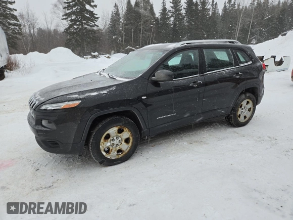 2015 Jeep Cherokee Sport with VIN 1C4PJMAB1FW609087, listed as a Copart auction lot 42592075 with 123,093 mi miles and Salvage Title. Bid and sale history available at carsss.com. Image 1.