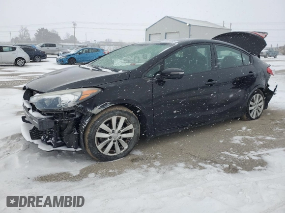 2016 Kia Forte LX with VIN KNAFX4A63G5553915, listed as a Copart auction lot 44601395 with 75,580 mi miles and Salvage Title. Bid and sale history available at carsss.com. Image 1.
