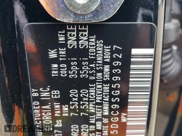 2025 Kia Telluride SX-Prestige X-Line with VIN 5XYP5DGC9SG593927, listed as a Copart auction lot 60435035 with 7,925 mi miles and Salvage title. Bid and sale history available at DreamBid. Image 12.