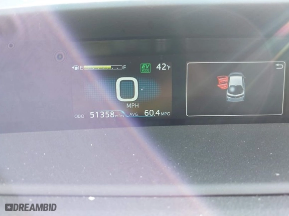 2021 Toyota Prius Prime LE with VIN JTDKAMFP5M3188309, listed as a IAAI auction lot 41463549 with 51,358 mi miles. Bid and sale history available at carsss.com. Image 7.