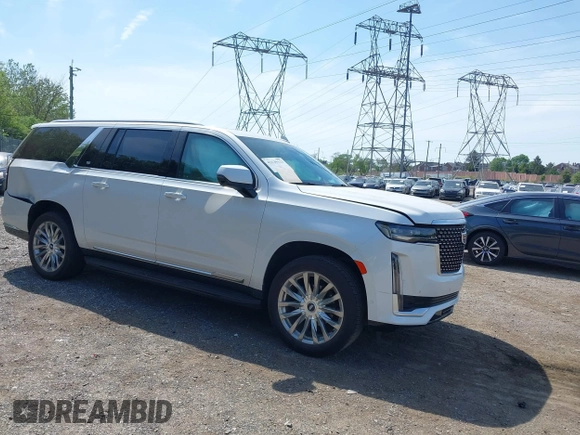 2021 Cadillac Escalade ESV Premium Luxury z VIN 1GYS4KKLXMR431568, wystawiony jako IAAI lot #42139123 z przebiegiem 37 696 mil mil oraz . Historia ofert i sprzedaży dostępna na DreamBid. Obrazek 1.