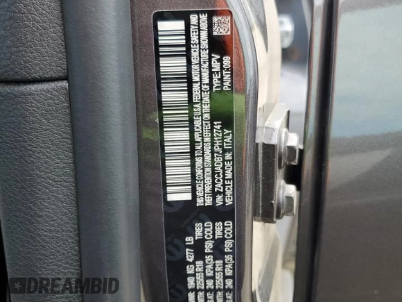 2018 Jeep Renegade Limited with VIN ZACCJADB7JPH12741, listed as a Copart auction lot 61870483 with 63,182 mi miles and Salvage title. Bid and sale history available at DreamBid. Image 13.
