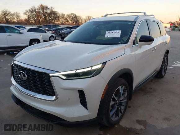 2024 Infiniti QX60 Luxe with VIN 5N1DL1FRXRC335701, listed as a IAAI auction lot 41243510 with 13,462 mi miles and . Bid and sale history available at DreamBid. Image 21.