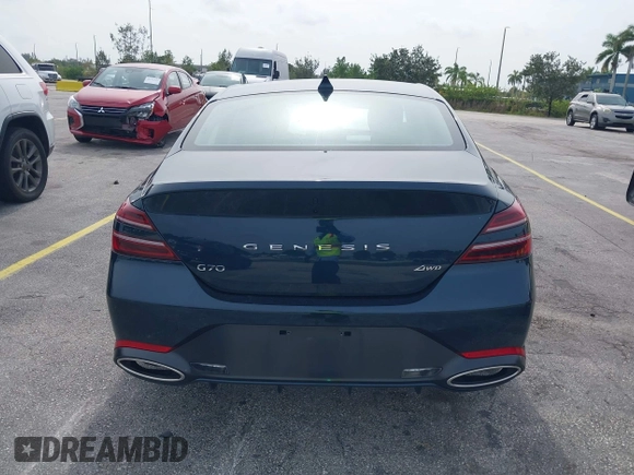 2025 Genesis G70 2.5T with VIN KMTG34SC0SU153835, listed as a IAAI auction lot 42586687 with 17,312 mi miles and . Bid and sale history available at DreamBid. Image 16.