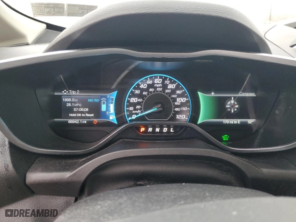 2015 Ford C-Max Hybrid SE with VIN 1FADP5AU9FL119898, listed as a Copart auction lot 43717015 with 66,942 mi miles and Salvage Title. Bid and sale history available at carsss.com. Image 9.