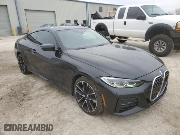 2021 BMW 4 Series 430i xDrive with VIN WBA73AP0XMCG34566, listed as a Copart auction lot 44012405 with 22,541 mi miles and Salvage Title. Bid and sale history available at carsss.com. Image 4.