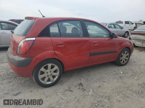 2008 Kia Rio LX with VIN KNADE163X86344872, listed as a Copart auction lot 48530245 with 166,909 mi miles and Salvage Title. Bid and sale history available at carsss.com. Image 3.