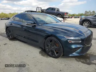 2022 Genesis G70 3.3T with VIN KMTG54TE9NU084593, listed as a Copart auction lot 80367864 with 27,100 mi miles and Salvage Title. Bid and sale history available at DreamBid. Image 4.