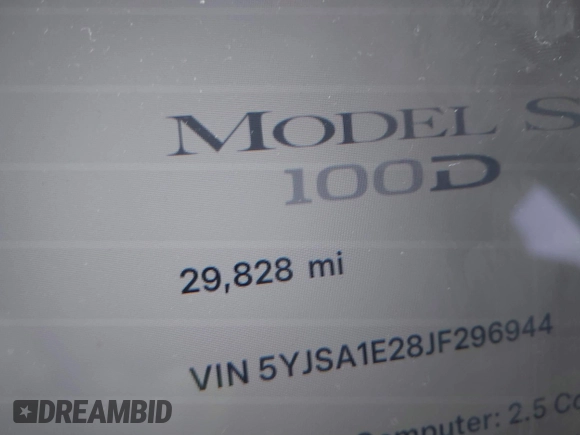 2018 Tesla Model S 75D with VIN 5YJSA1E28JF296944, listed as a IAAI auction lot 41298541 with 29,828 mi miles and . Bid and sale history available at DreamBid. Image 14.