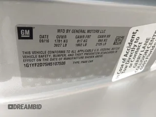 2017 Chevrolet Corvette 3LT z VIN 1G1YF2D75H5107508, wystawiony jako IAAI lot #41841970 z przebiegiem 107 296 mil mil oraz . Historia ofert i sprzedaży dostępna na DreamBid. Obrazek 9.