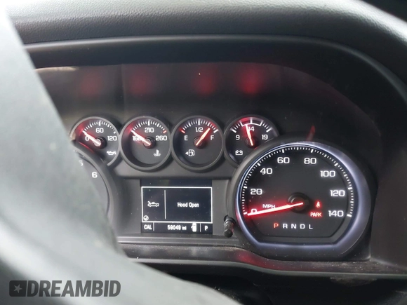 2020 Chevrolet Silverado 1500 Custom with VIN 3GCPWBEH8LG260041, listed as a IAAI auction lot 41571553 with 59,049 mi miles. Bid and sale history available at carsss.com. Image 7.