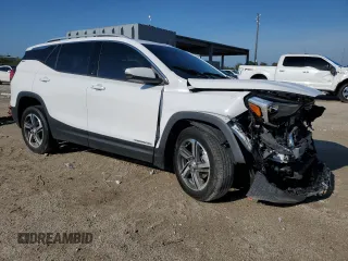 2020 GMC Terrain SLT with VIN 3GKALPEV4LL244089, listed as a Copart auction lot 50227825 with 77,346 mi miles and Salvage Title. Bid and sale history available at carsss.com. Image 4.
