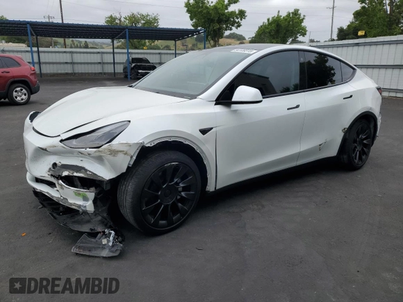2023 Tesla Model Y Long Range with VIN 7SAYGDEEXPF744472, listed as a Copart auction lot 54109315 with 15,404 mi miles and Salvage Title. Bid and sale history available at DreamBid. Image 1.