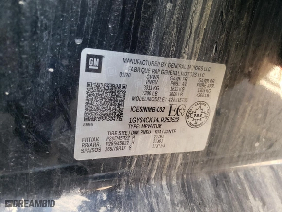 2020 Cadillac Escalade Premium Luxury with VIN 1GYS4CKJ4LR253532, listed as a Copart auction lot 70656954 with 22,241 mi miles and Salvage Title. Bid and sale history available at carsss.com. Image 12.