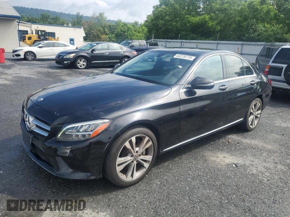 2019 Mercedes-Benz C 300 with VIN 55SWF8EB2KU303821, listed as a Copart auction lot 63226775 with 74,256 mi miles and Clean title. Bid and sale history available at DreamBid. Image 1.