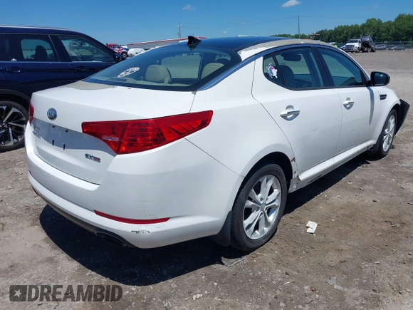 2013 Kia Optima EX with VIN 5XXGN4A7XDG168834, listed as a IAAI auction lot 42515149 with 196,732 mi miles and . Bid and sale history available at DreamBid. Image 4.