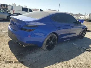 2023 Genesis G70 2.0T with VIN KMTG34TA9PU105285, listed as a Copart auction lot 58724654 with 26,885 mi miles and Salvage Title. Bid and sale history available at DreamBid. Image 3.
