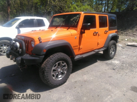 2013 Jeep Wrangler Unlimited Sport z VIN 1C4BJWDG7DL522421, wystawiony jako IAAI lot #41492425 z przebiegiem 55 921 mil mil oraz . Historia ofert i sprzedaży dostępna na DreamBid. Obrazek 2.