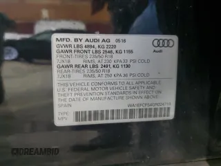 2016 Audi Q3 Premium Plus with VIN WA1EFCFS4GR024719, listed as a Copart auction lot 62001785 with 63,837 mi miles and Salvage title. Bid and sale history available at DreamBid. Image 13.
