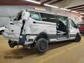 2023 Ford Transit Passenger XL with VIN 1FBAX2YGXPKB08481, listed as a Copart auction lot 43177325 with Not Provided miles and Salvage Title. Bid and sale history available at carsss.com. Image 3.