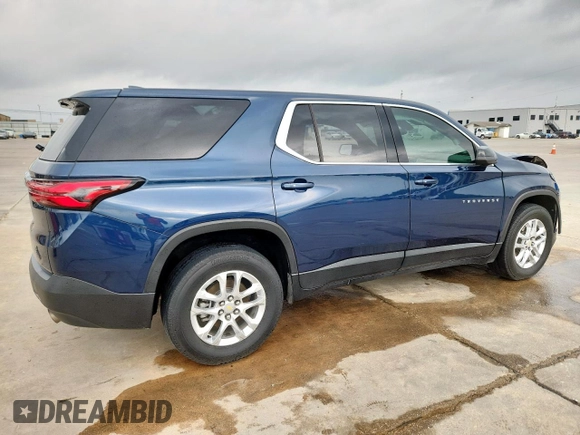2022 Chevrolet Traverse LS with VIN 1GNERFKW2NJ153620, listed as a Copart auction lot 57409445 with 53,395 mi miles and Salvage title. Bid and sale history available at DreamBid. Image 3.